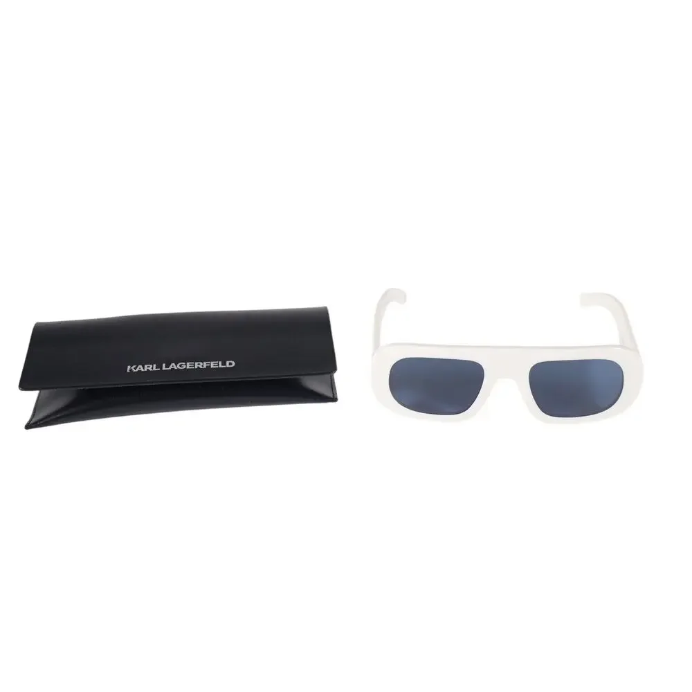 Karl Lagerfeld Oval Rectangle East West Mens Sunglasses - White / Blue - NWT